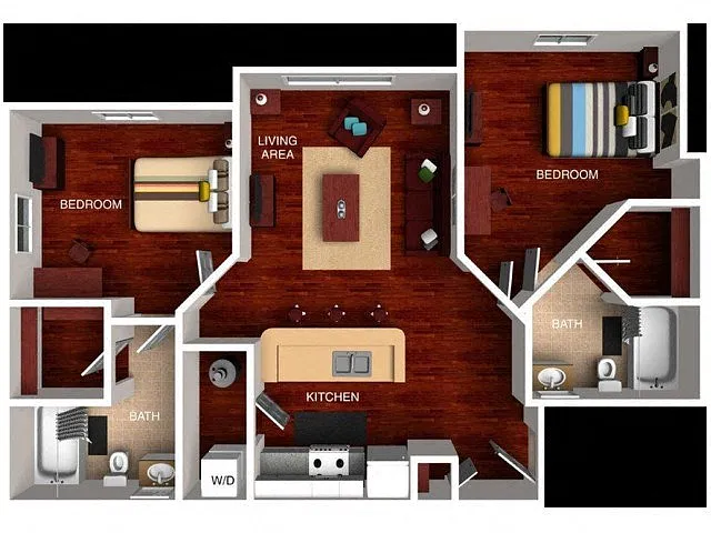 Floor plan 2 Bedroom 2 Bathroom