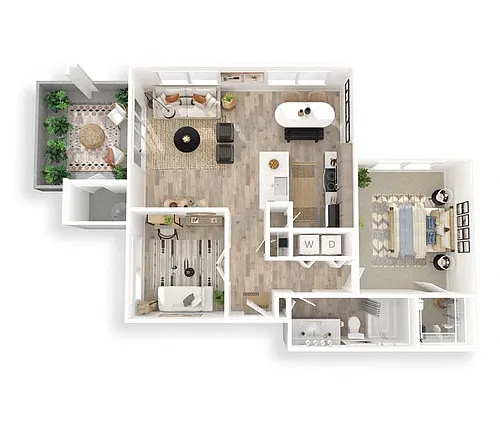 Floor plan A3 1x1 + Den