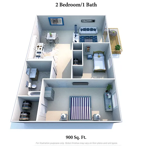 Floor plan 2 Bedrooms 1 Bath