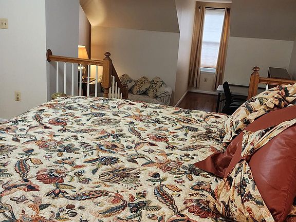 Bedroom view to step down sitting area