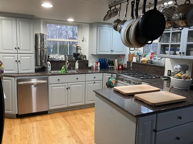 View of kitchen from dining area
