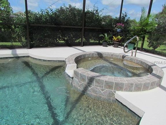Waterfall heated spa