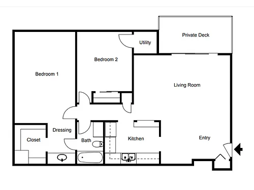Floor plan NEW Construction 2Br Non Smoking October 1st
