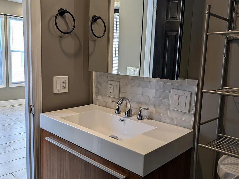Main Floor Bathroom Vanity with medicine cabinet