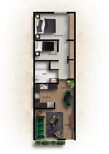 Floor plan 2 Bedroom Handicapped