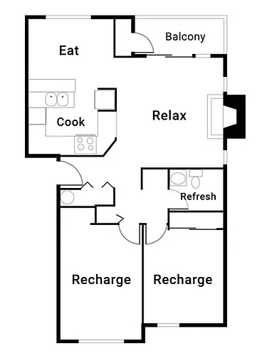 Floor plan 2X1 A