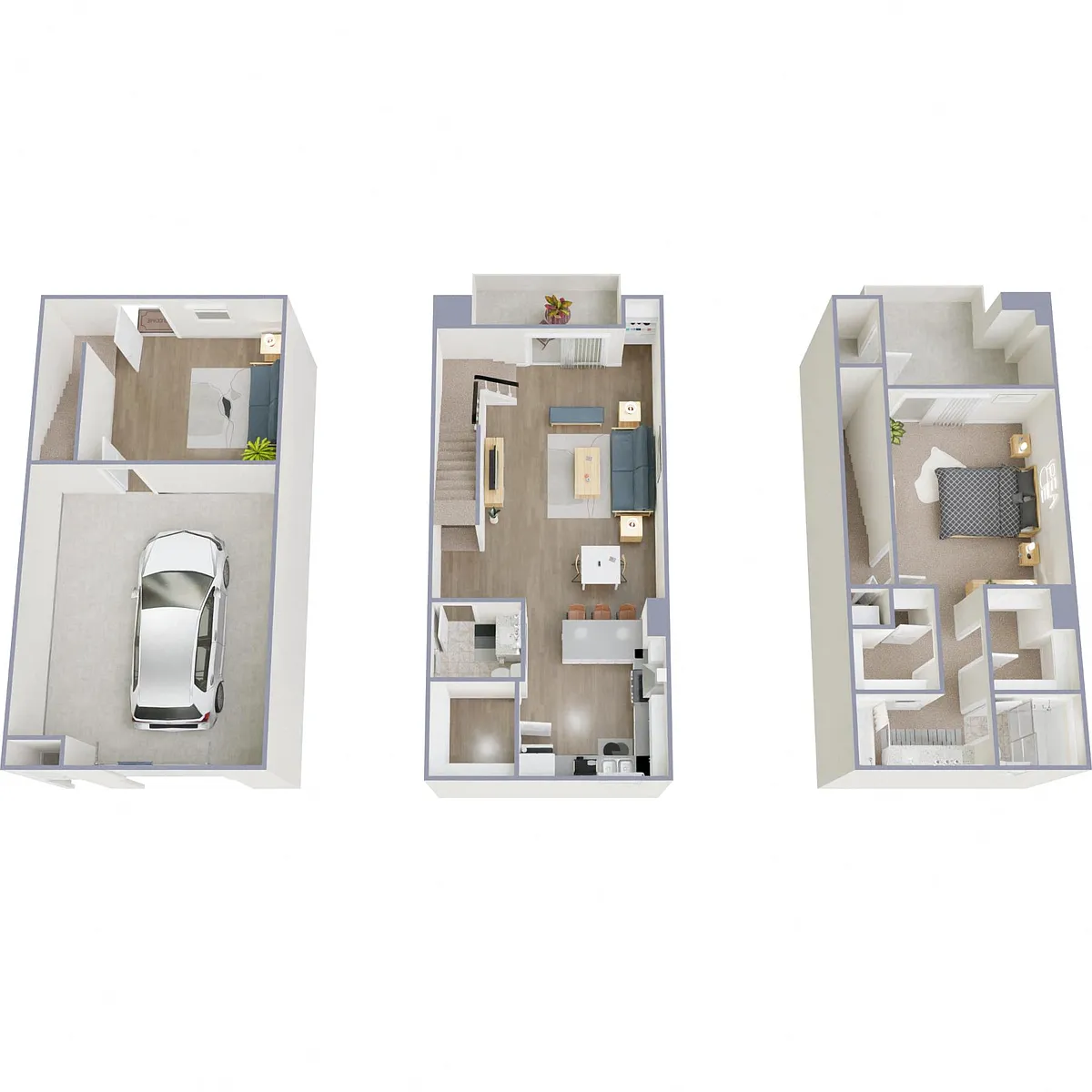 Floor plan 1 Bed 1.5 Bath Plus Den