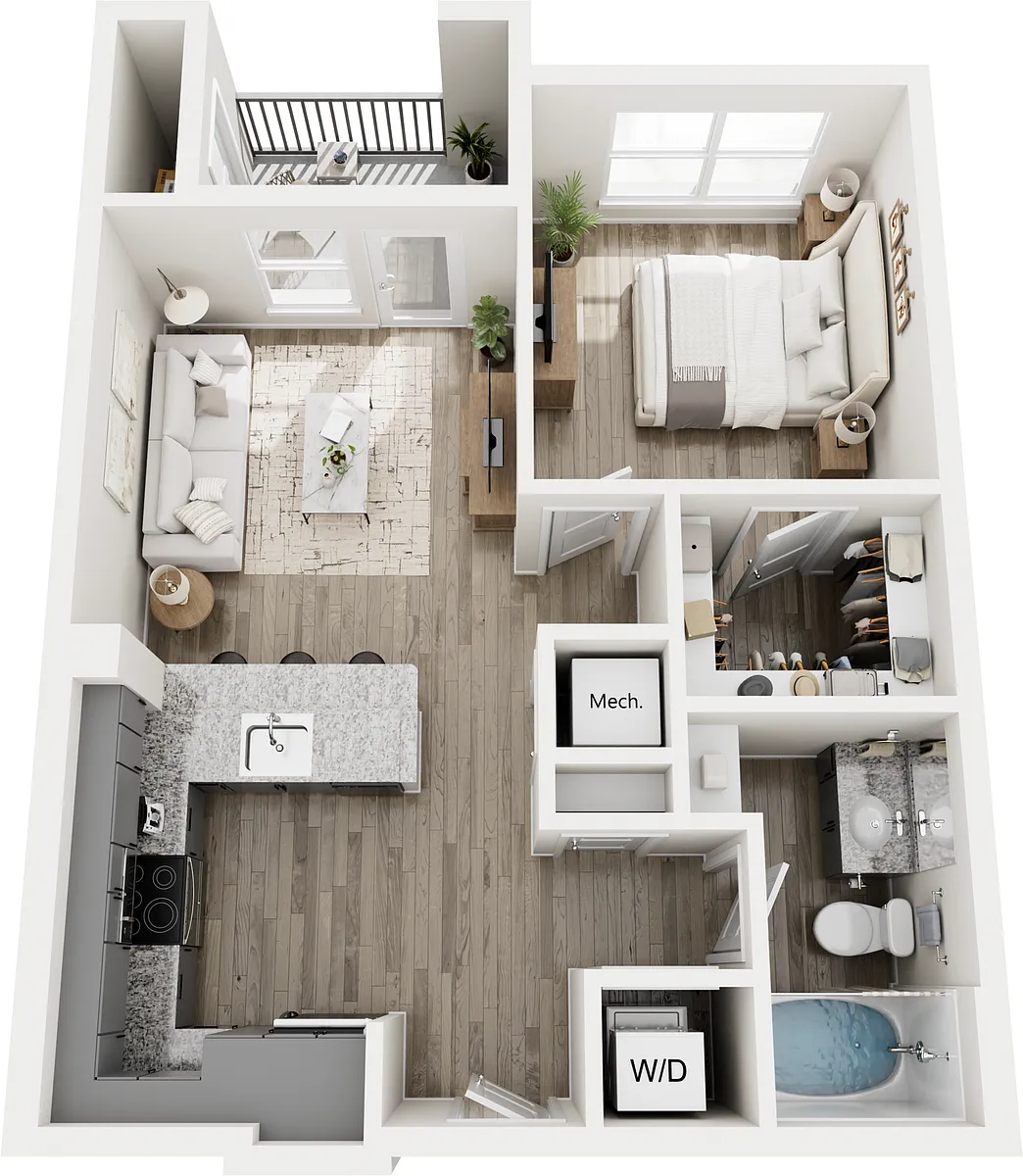 Floor plan A1A - 1X1