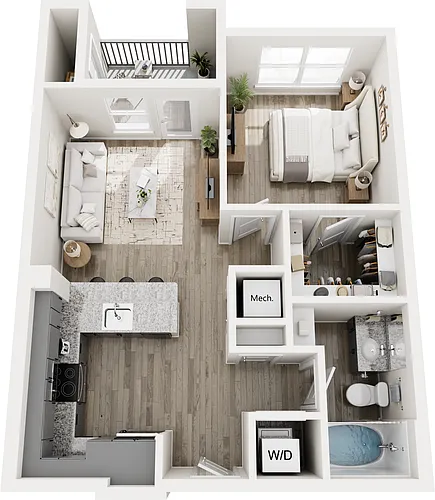 Floor plan A1A - 1X1