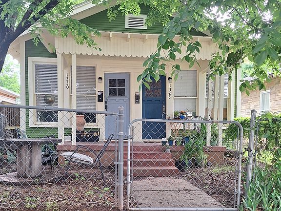 It's the dark blue door