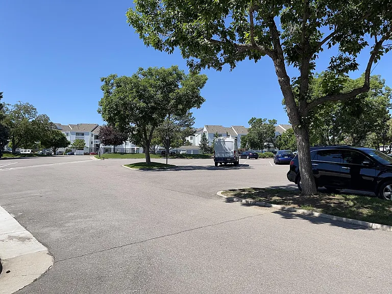 Spacious parking lot