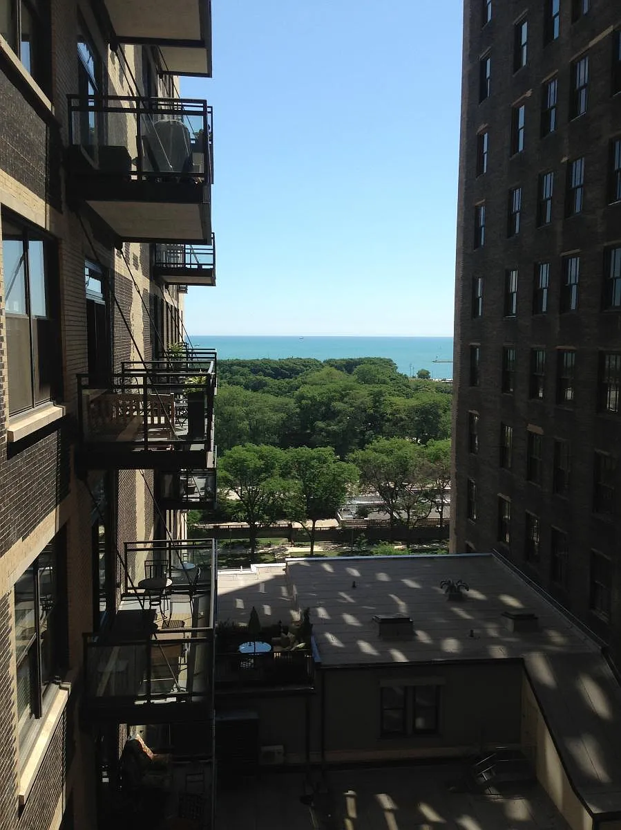Lake Michigan view from deck - 310 S Michigan Ave #1108