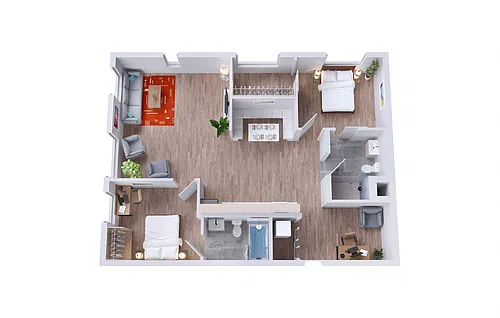 Floor plan 4A - Two Bedrooms