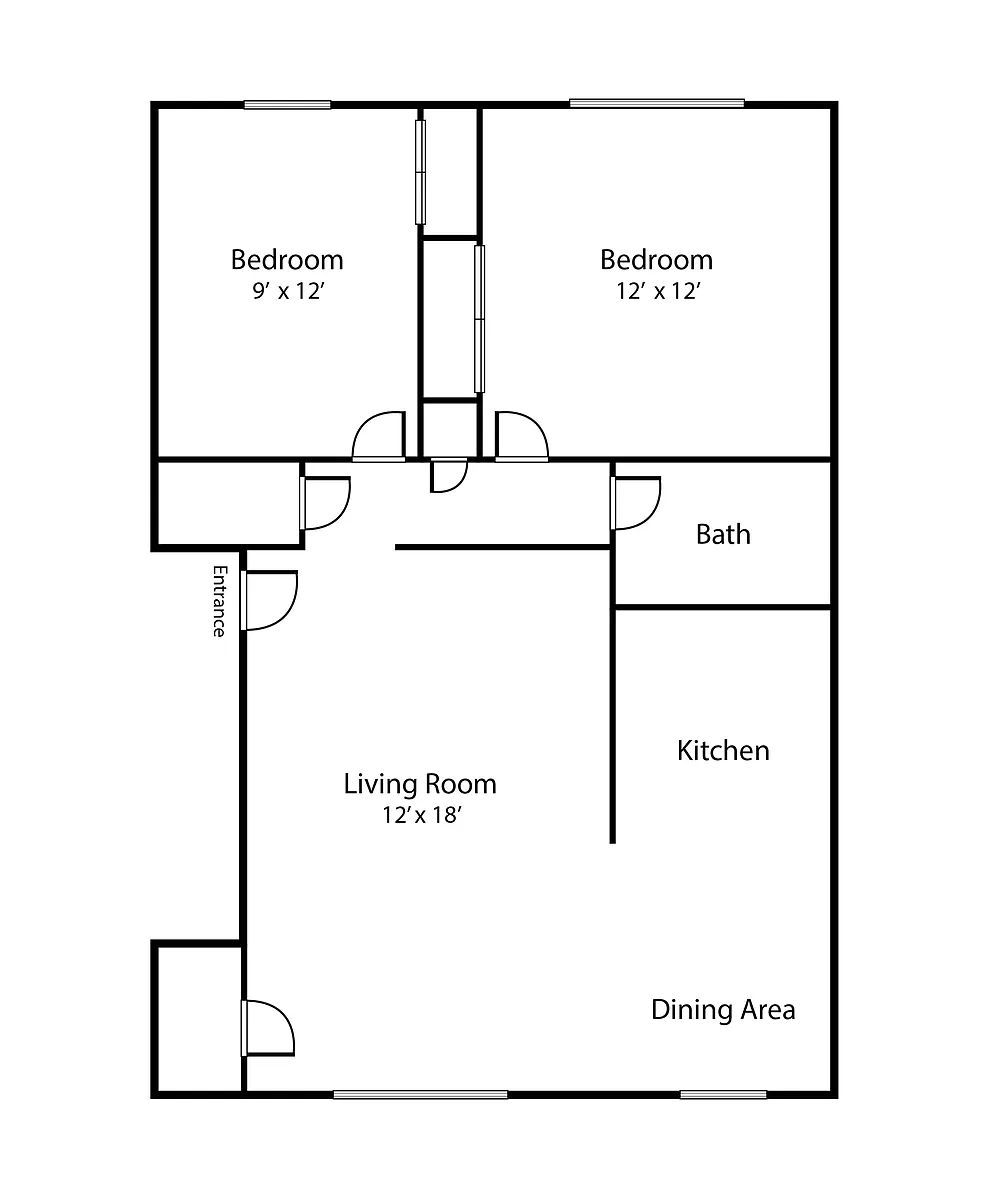 Floor plan 2 Bed / 1 Bath - LA