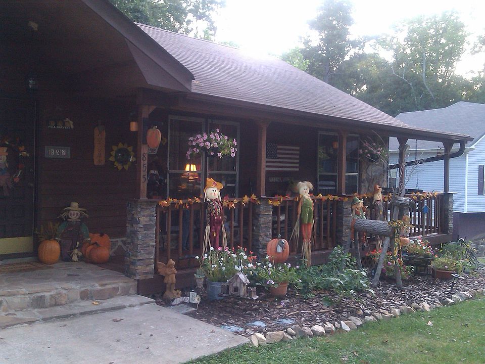 Added stone to front columns