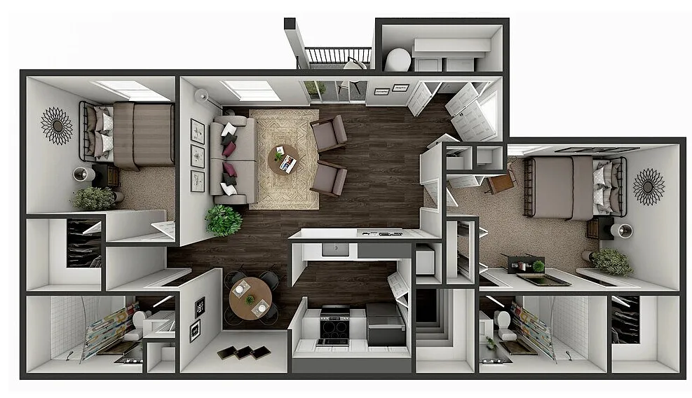 Floor plan 2 Bed 2 Bath