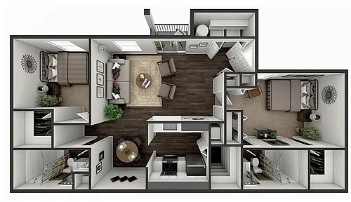 Floor plan 2 Bed 2 Bath