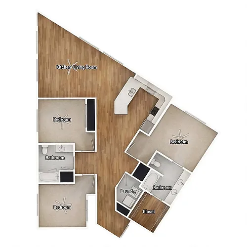 Floor plan 3 bed 2 bath