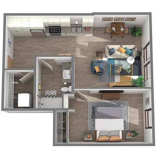 Floor plan 1X1U-8M MFTE