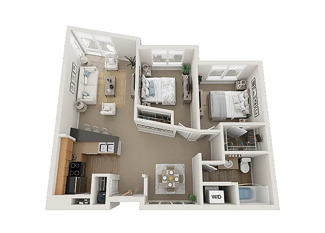 Floor plan 2 Bed 1 Bath