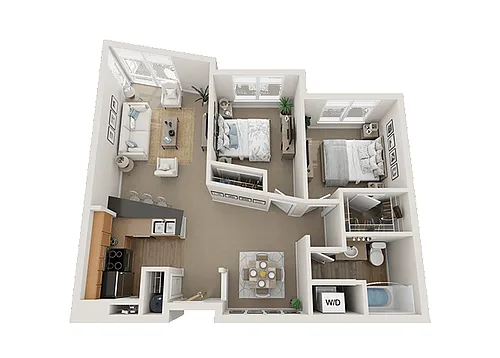 Floor plan 2 Bed 1 Bath