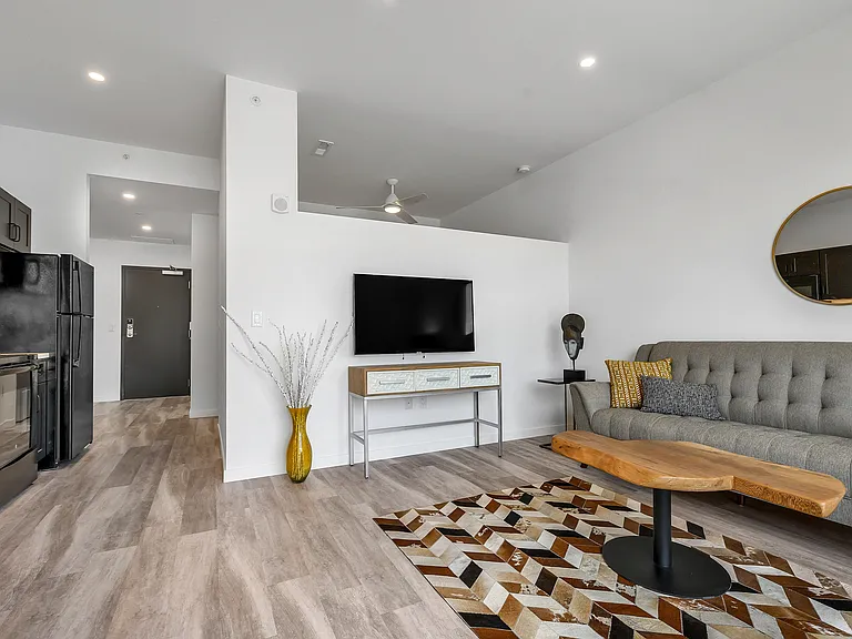The Blonde Apartments open living room layout