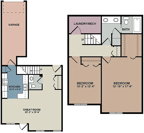 Floor plan 2C - 2 Bedroom