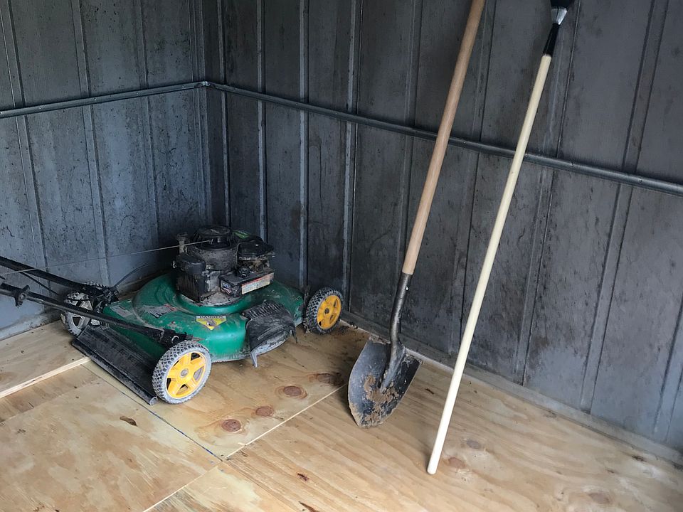 Brand new floor in shed.