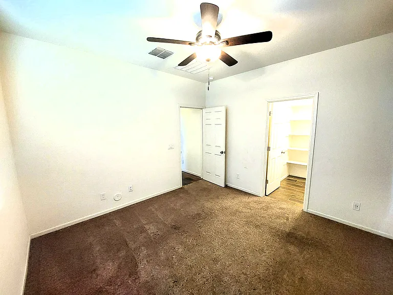 Bedroom with large walkin closet