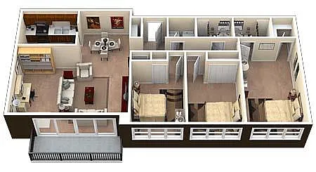 Floor plan 3Bedroom 2Bathroom