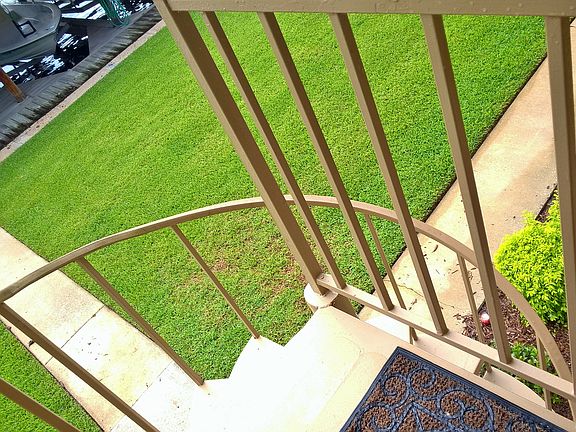 Spiral stairs off balcony