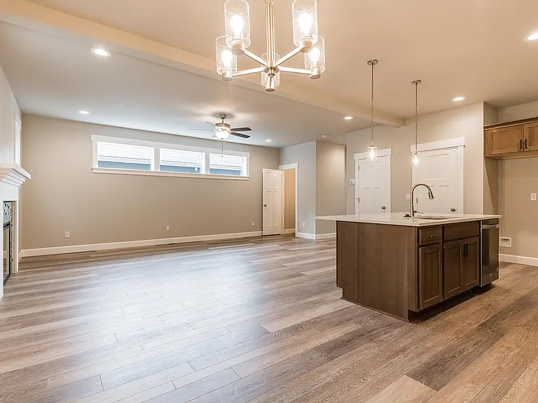 Living Area W/ Kitchen Island