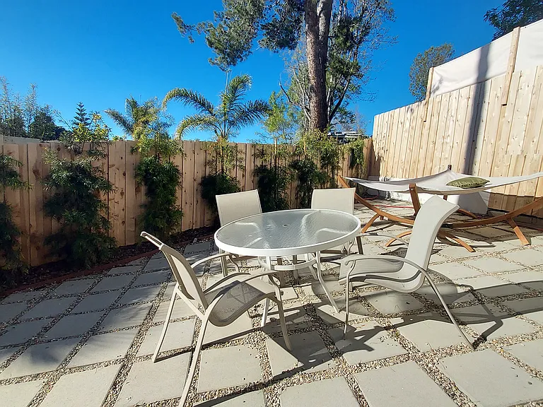 Your private yard with dining set
