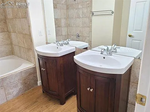 Master bath with double vanities.