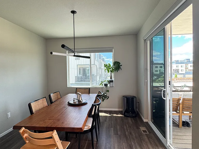 Dining room with attached balcony