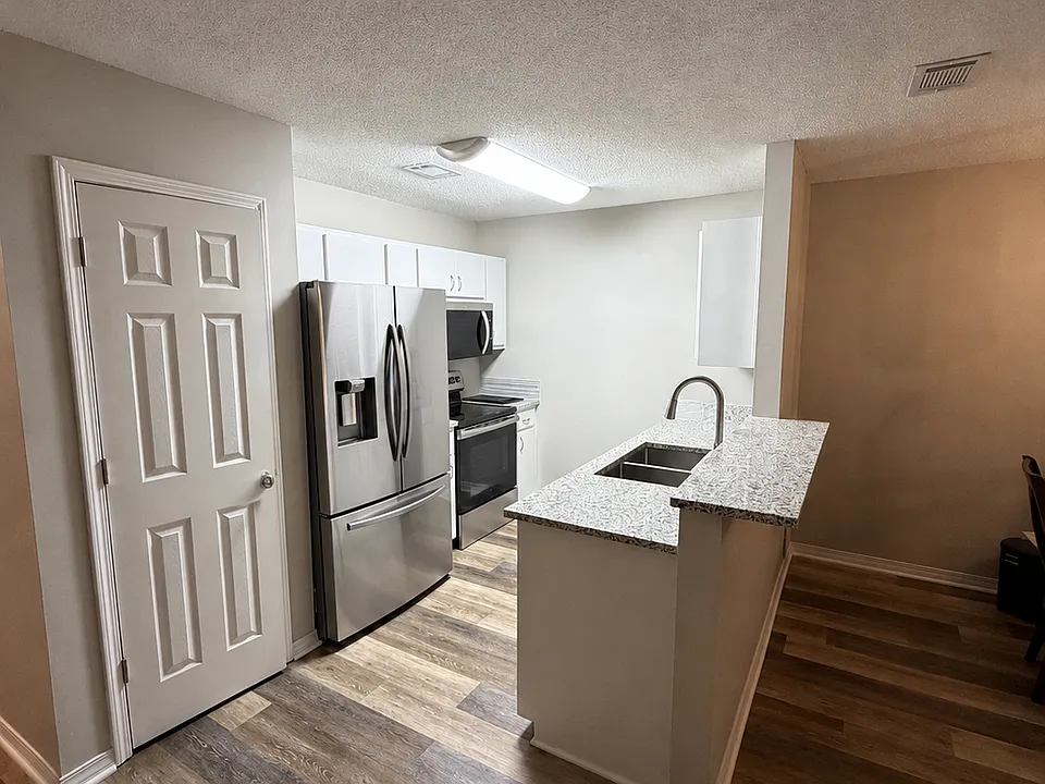 Kitchen, stainless steel appliances and dishwasher