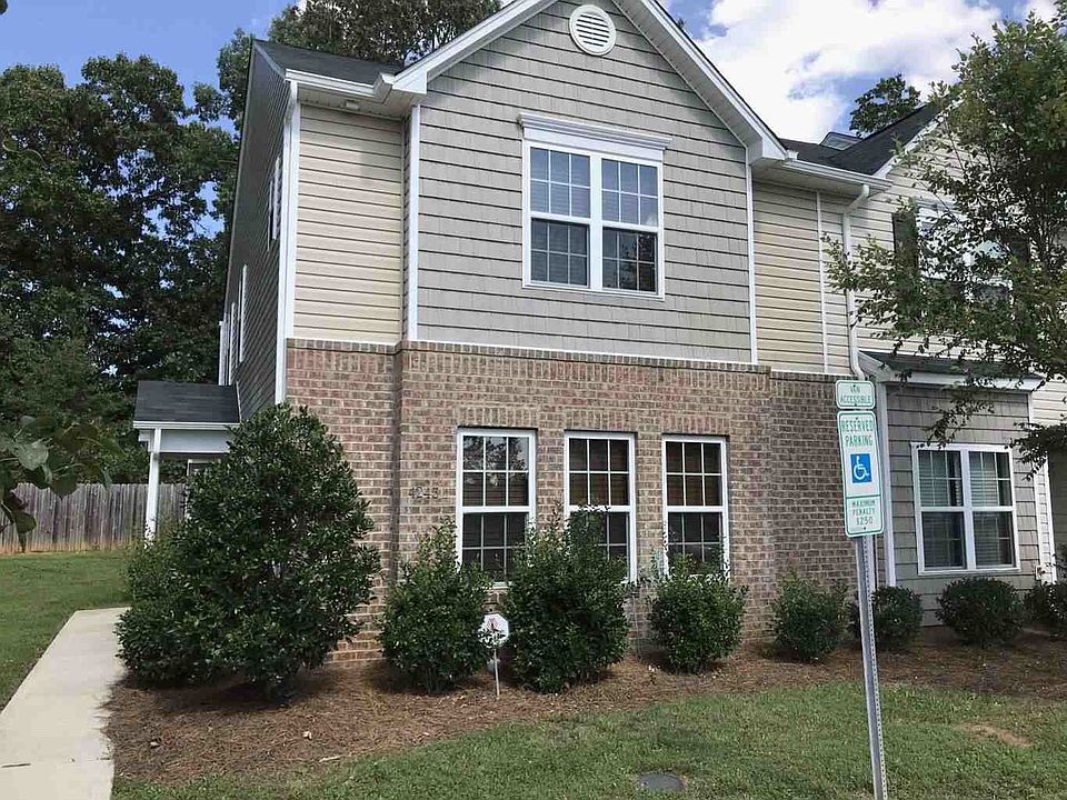Townhome end unit has side entrance.
