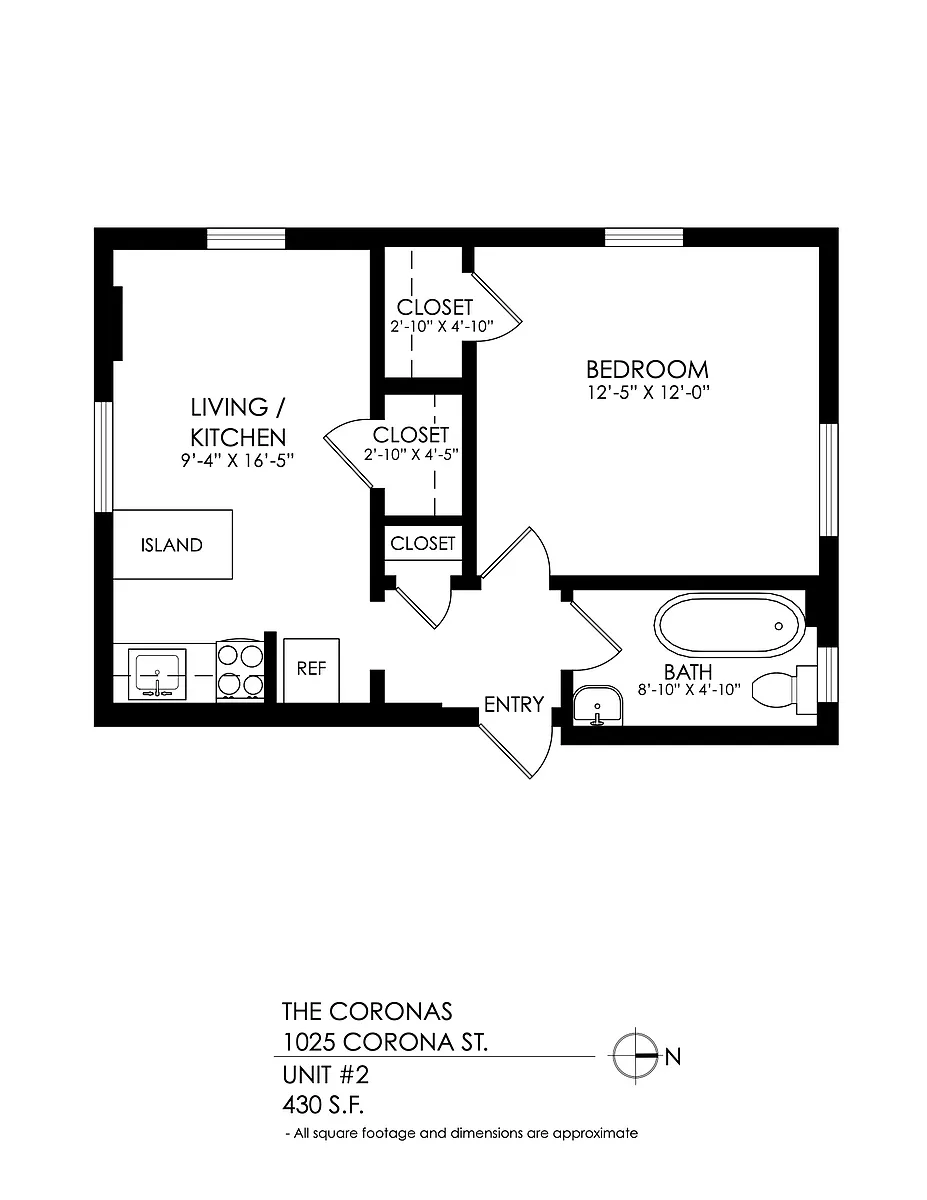Floor plan 1 Bedroom, 1 Bath
