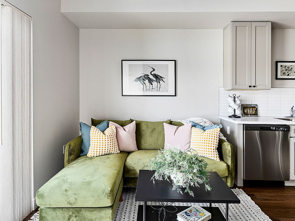 Experience stylish comfort in this contemporary apartment living space.