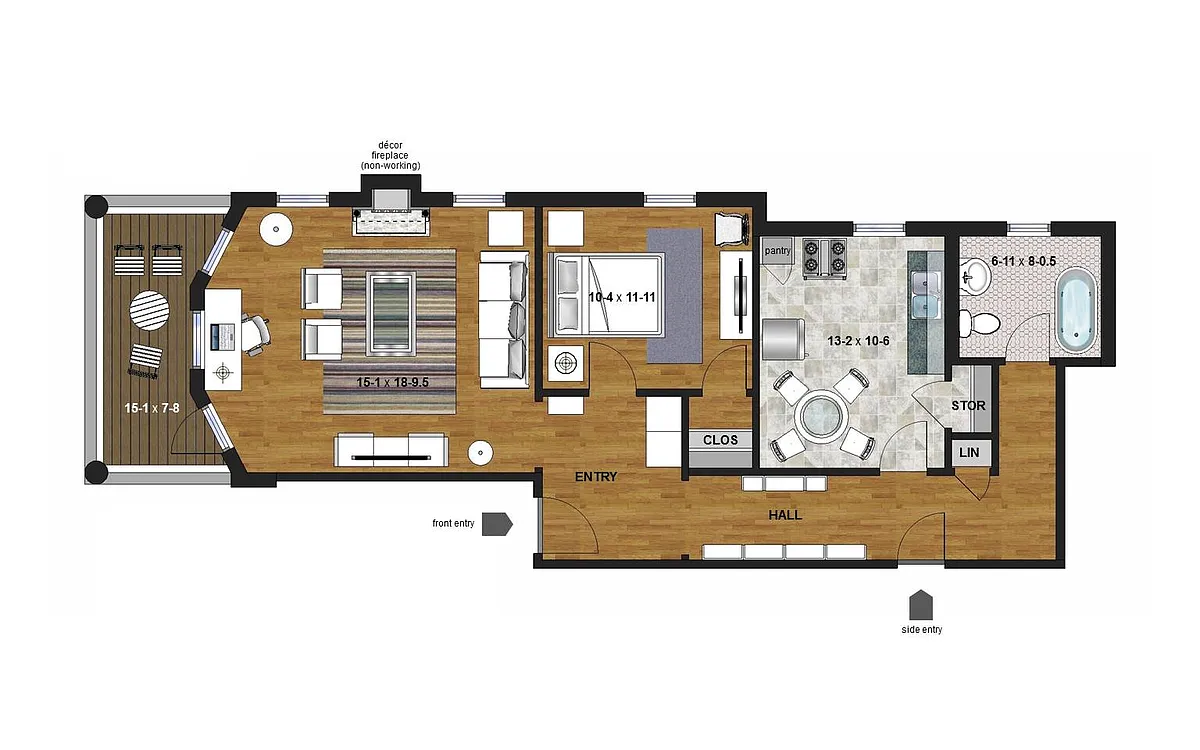 Floor plan Studio plus Den