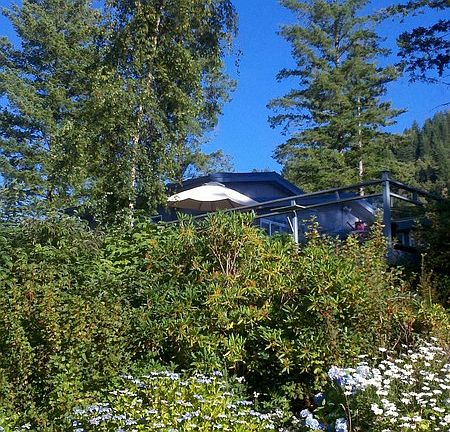 Main House : From the gardens below looking up onto the main house