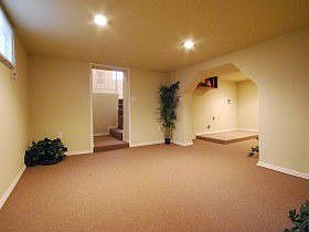 Large family room down with recessed lights!