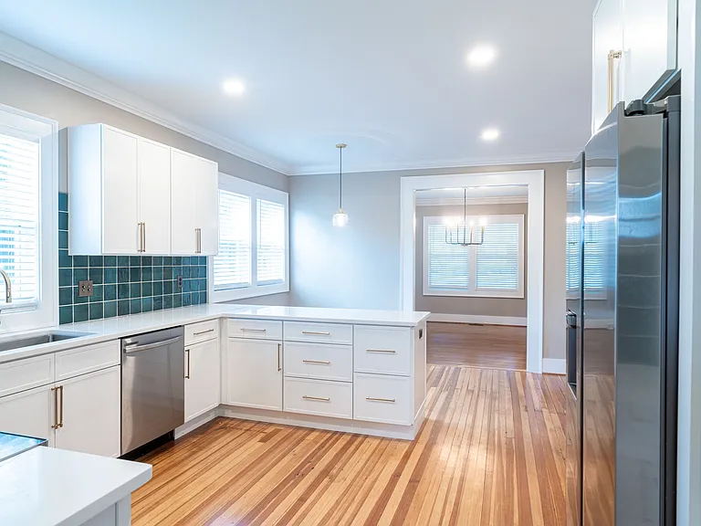 view of from kitchen toward breakfast area and dining room