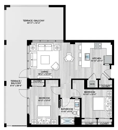 Floor plan Cedarwood1-2B1B-S