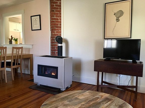 Get cozy with some Netflix and the vintage gas stove
