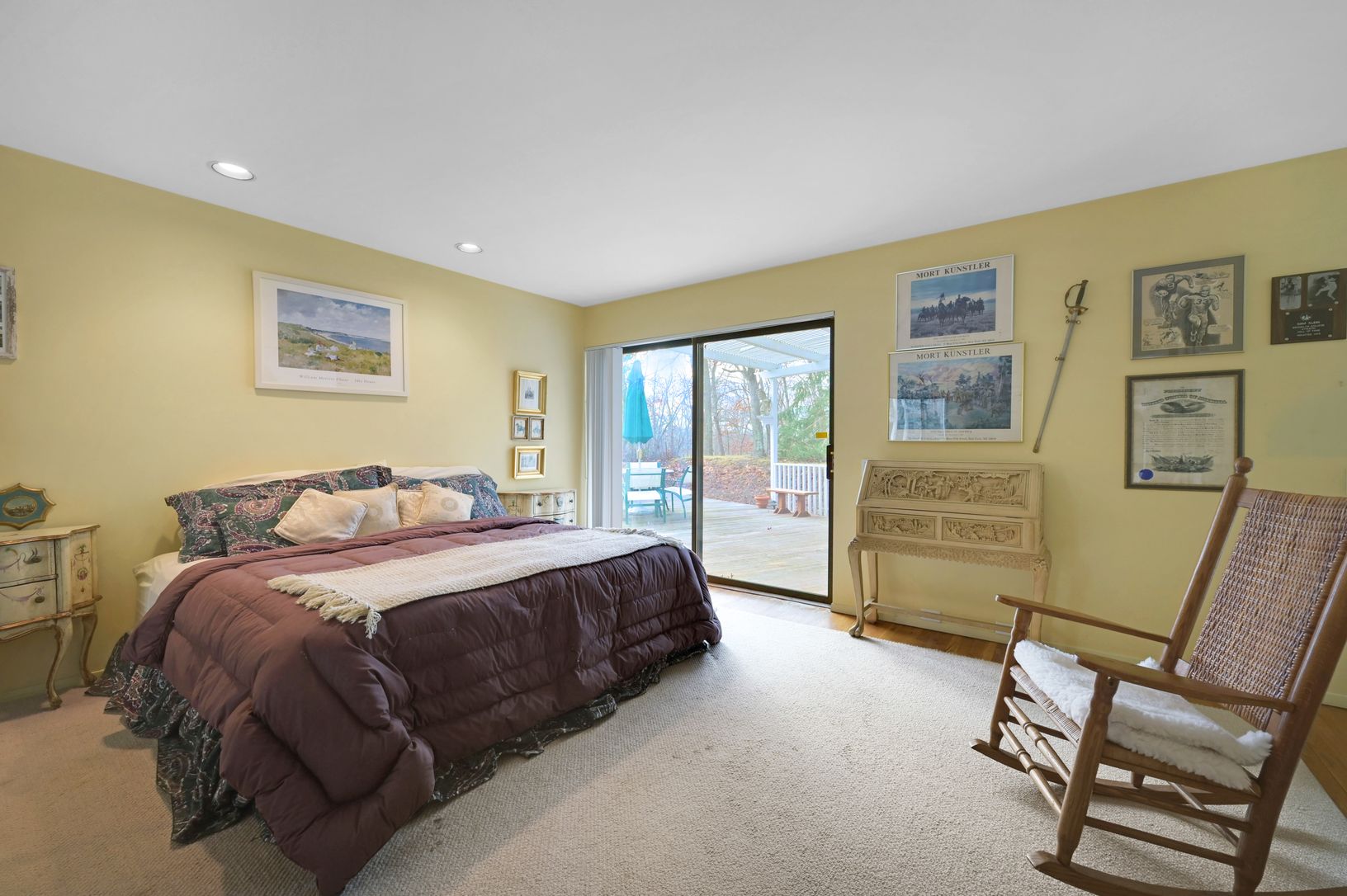  Primary Bedroom on Main FL. With Slider to Pool