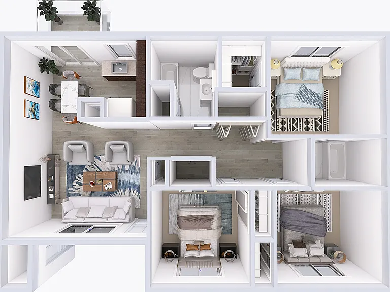 Steeple Chase Apartments in Peoria, AZ Three Bedroom Two Bathrooms Single Story Apartment