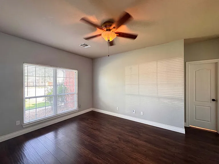 Office with large window Facing Front yard