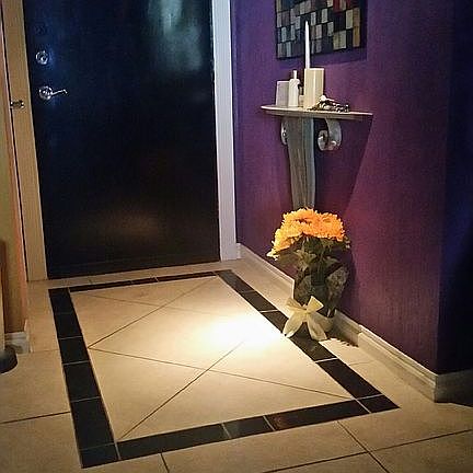 Granite inlay at foyer ~