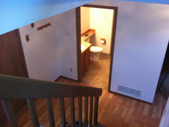 Half bath w/laundry hook ups from the entryway